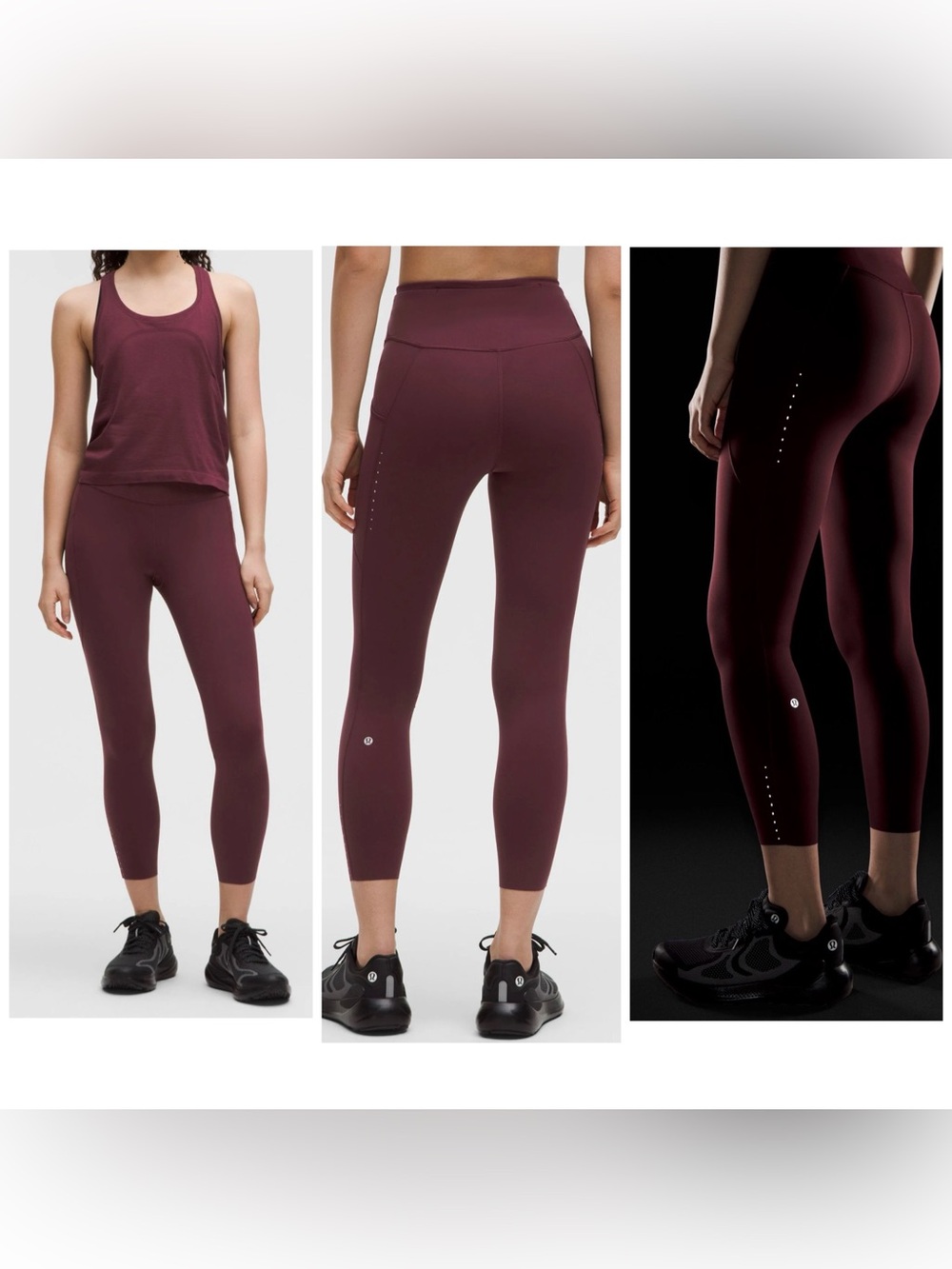 NWT Lululemon Fast and Free Running Tight 25 inch Garnet Size 6